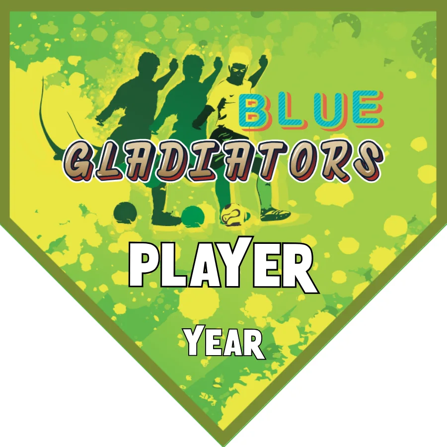 Gladiators Blue 1 Soccer Banner-banner-soccer-player-picture