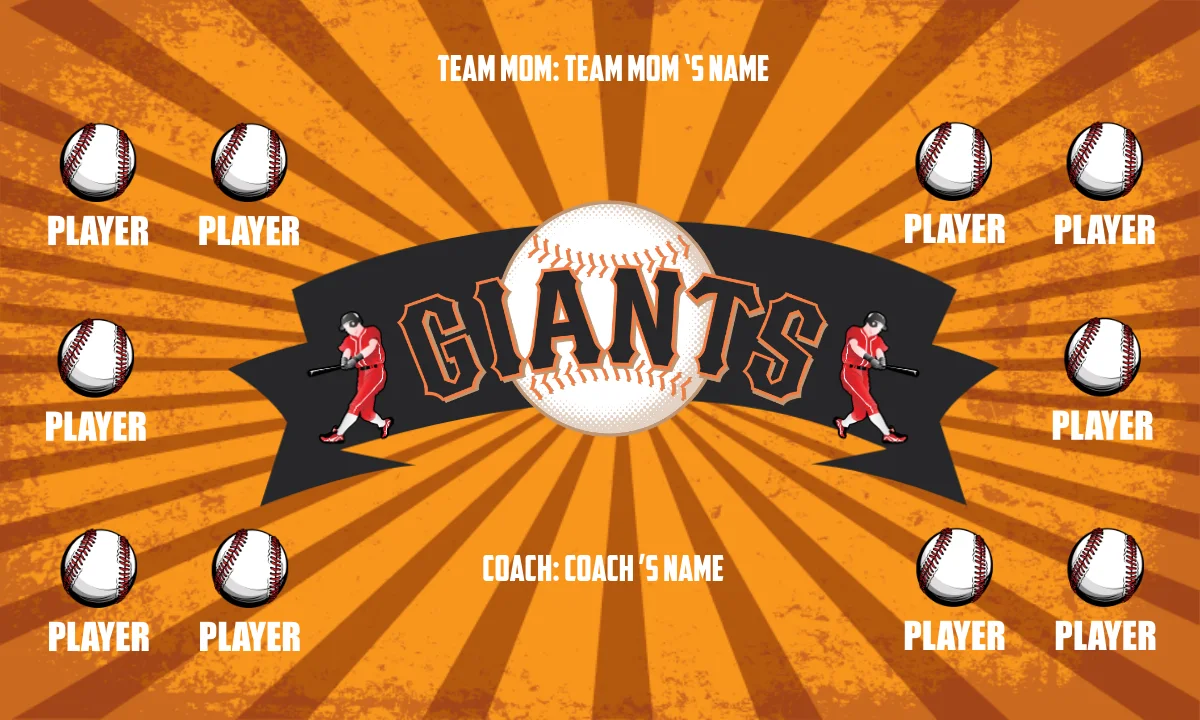 Giants 5 Baseball Banner-baseball-team-banners-with-photos-images
