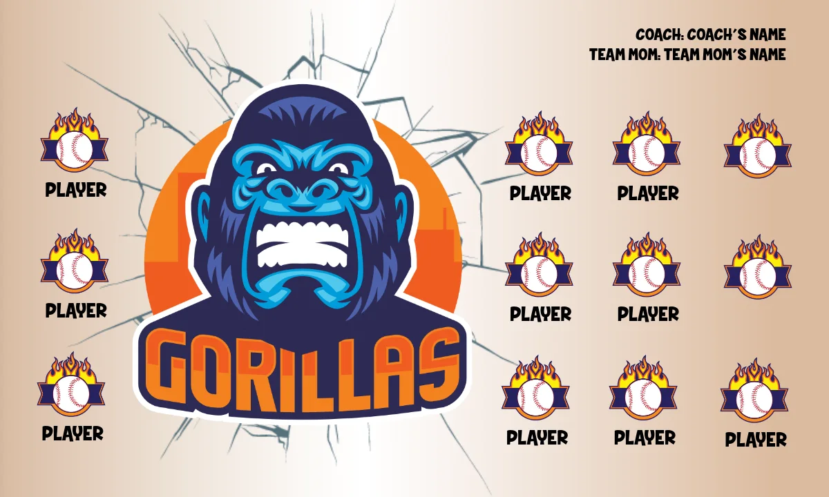 Gorillas Softball Banner-vinyl-softball-banners-picture