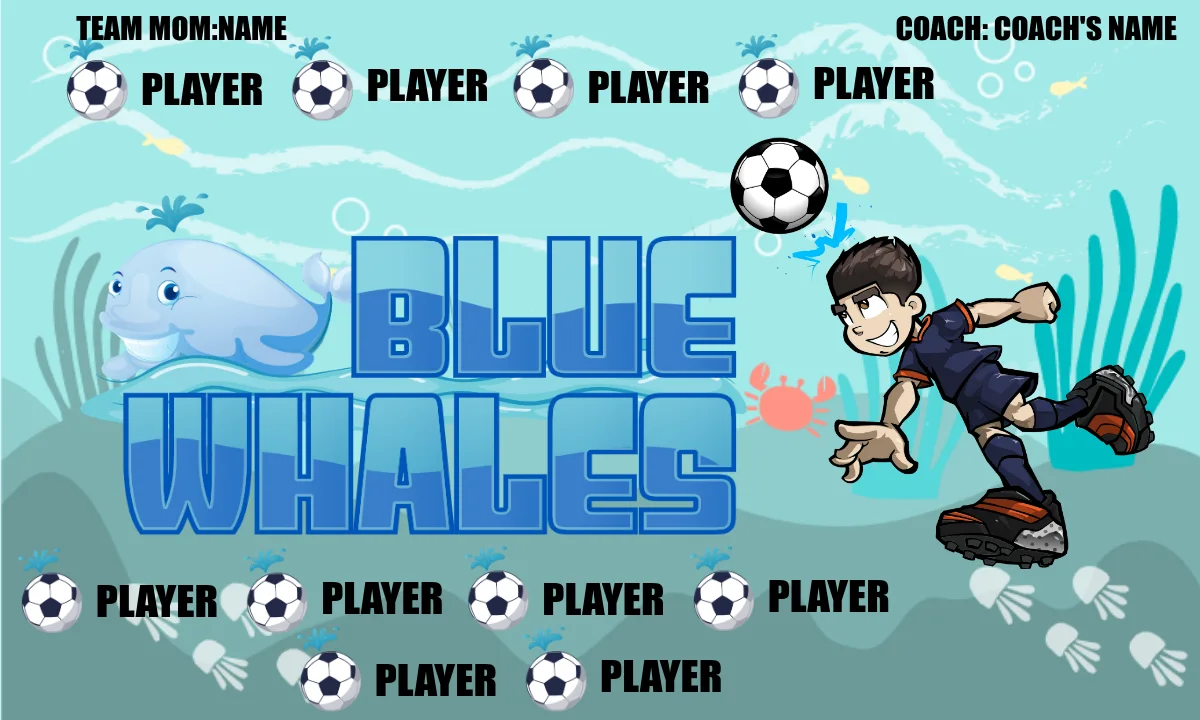 Whales Blue Soccer Banner,-soccer-banner-flags-picture