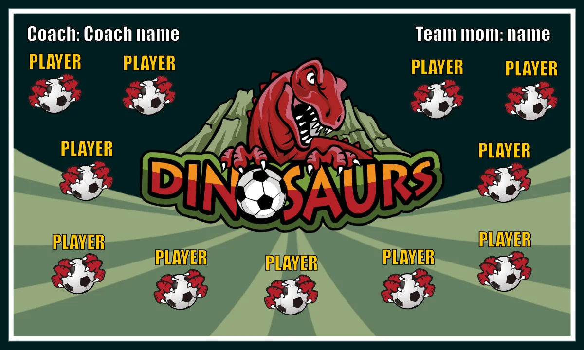 Dinosaurs 2 Soccer Banner-soccer-banner-templates