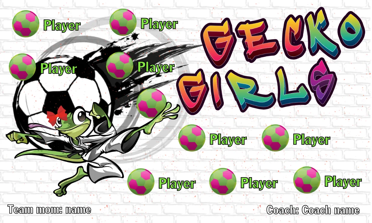 Gecko Girls Soccer Banner-soccer-party-banner