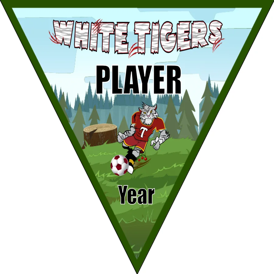 Tigers White Soccer Banner-soccer-team-banners-picture