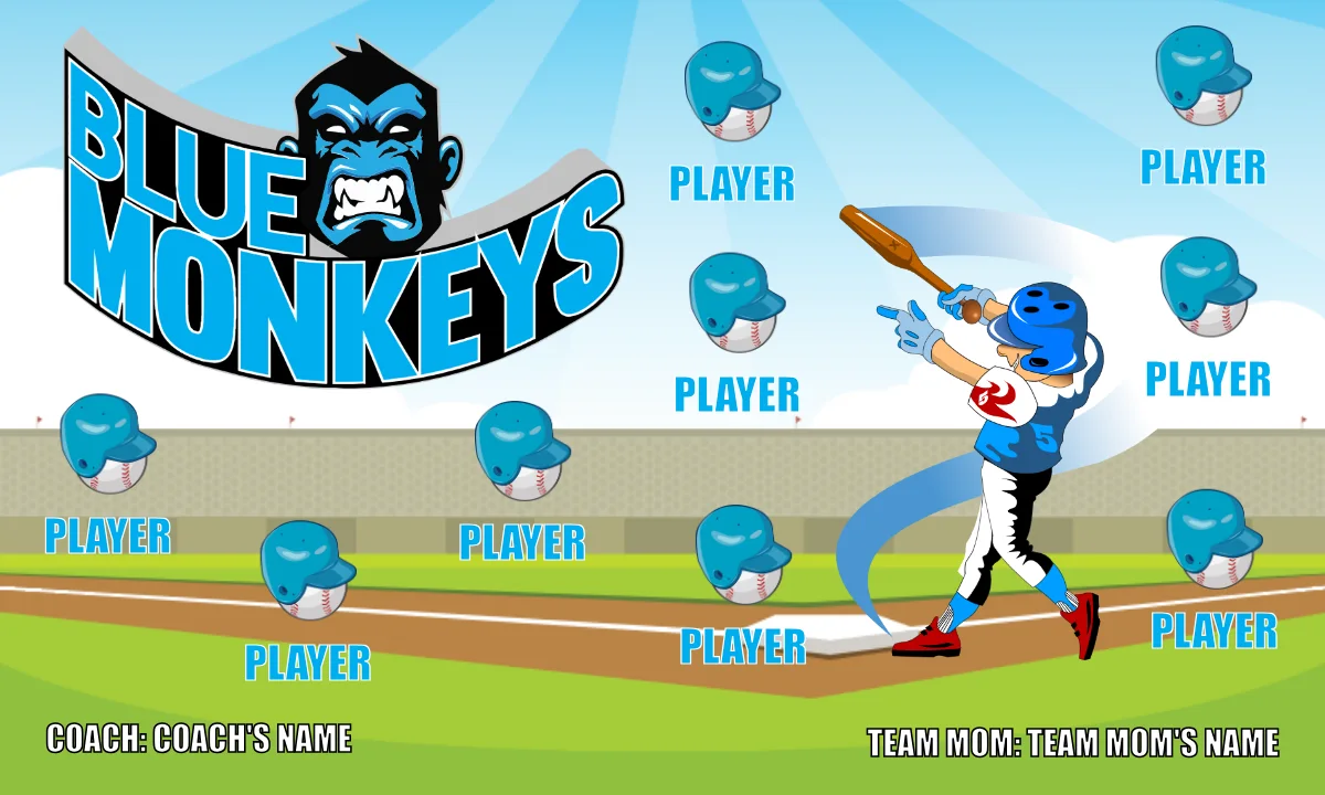 Blue Monkeys Softball Banner