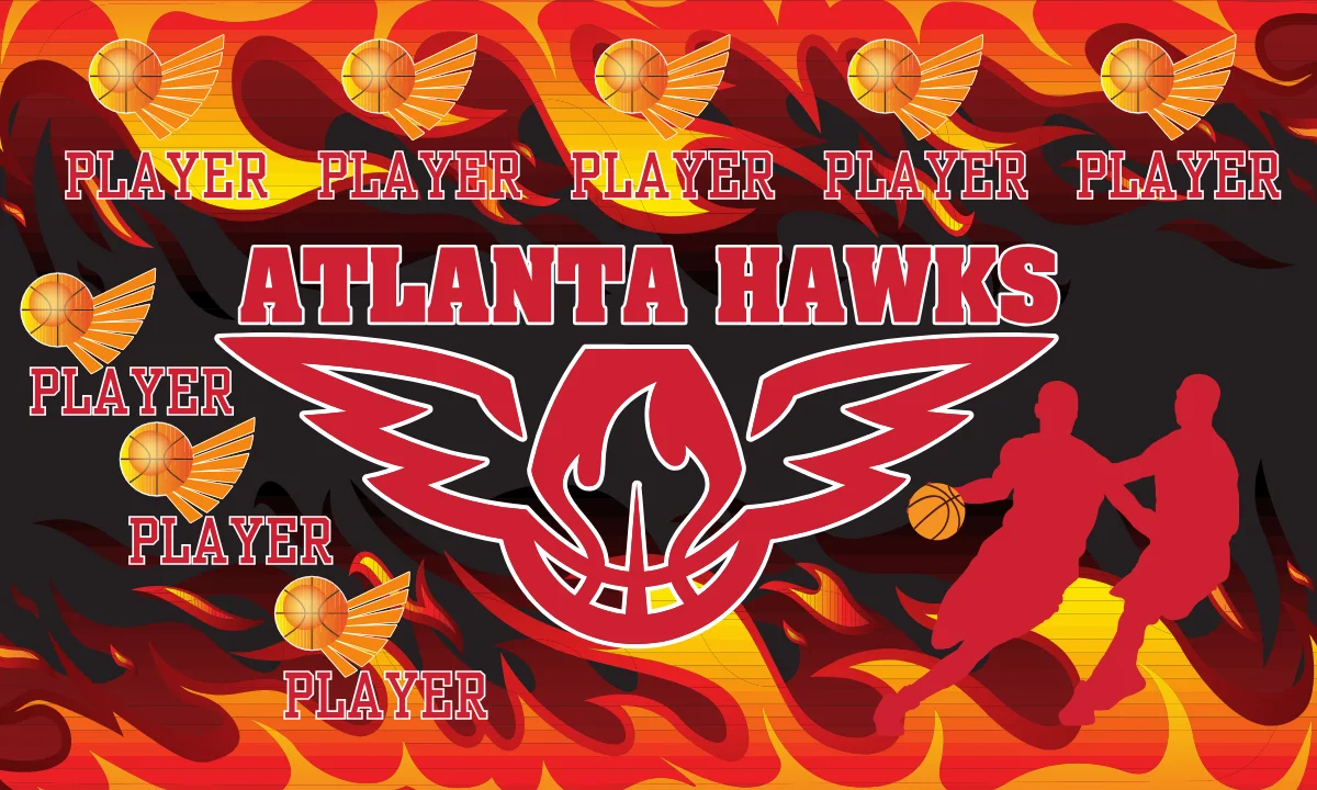 Atlanta Hawks 2 Basketball Banner
