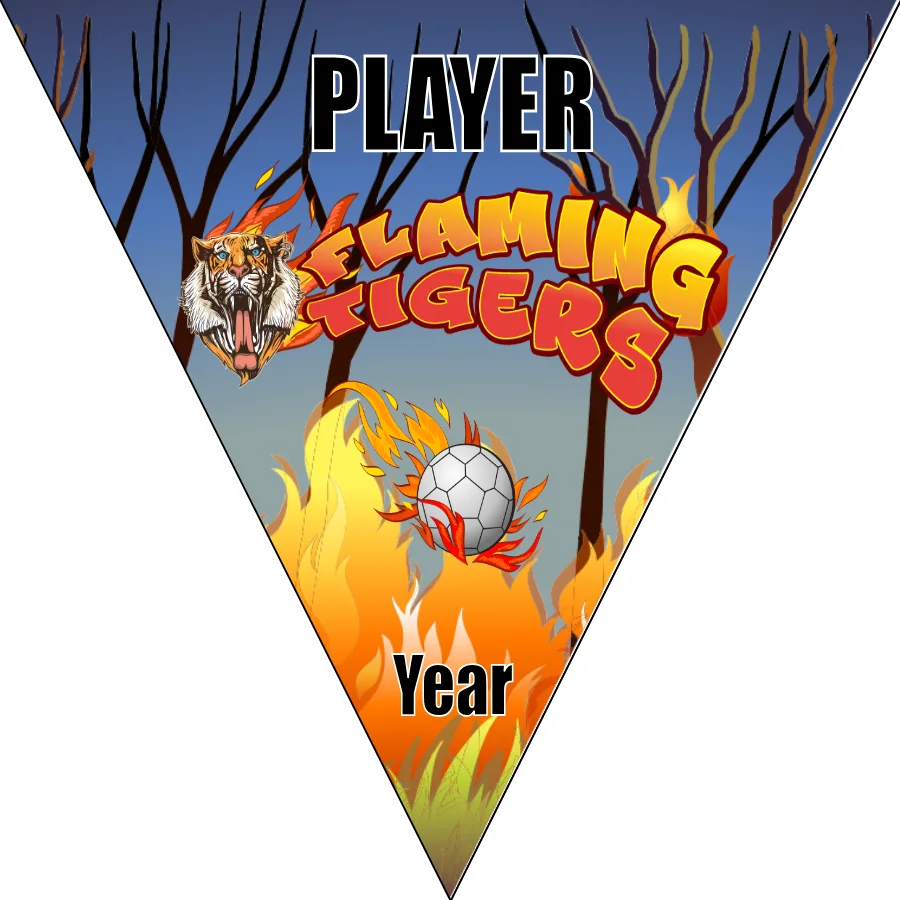 Tigers Flaming Soccer Banner-soccer-banners-picture