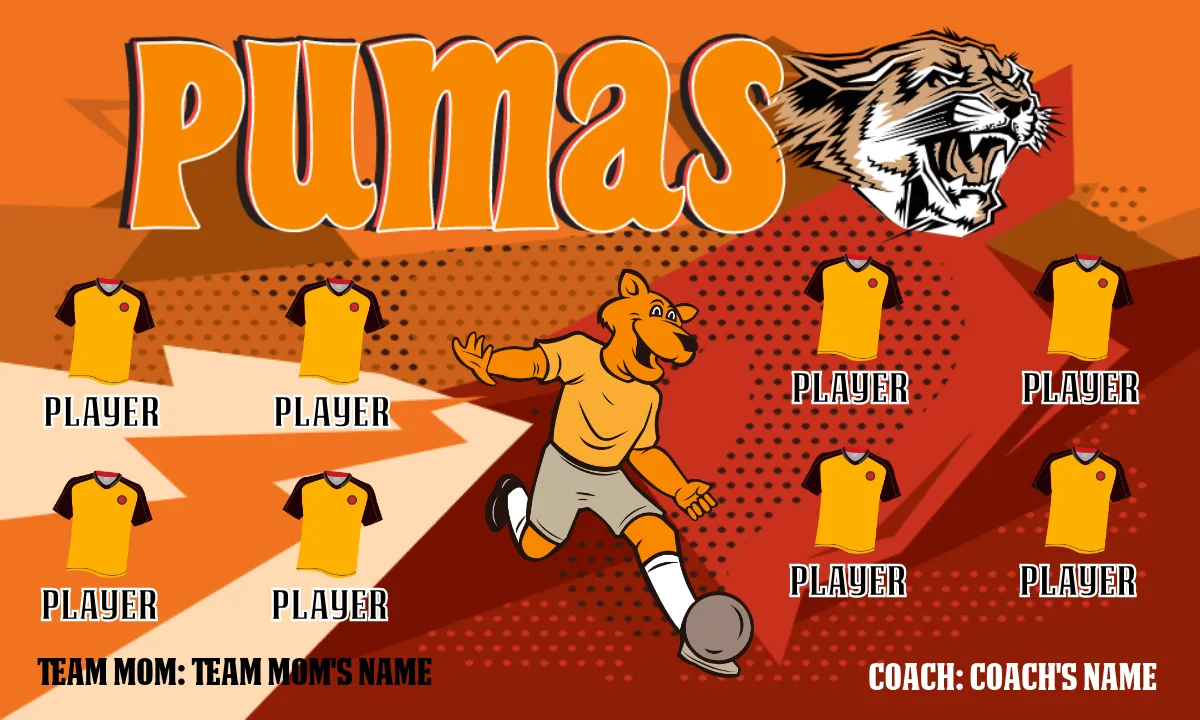 Pumas 2 Soccer Banner-soccer-banner-images