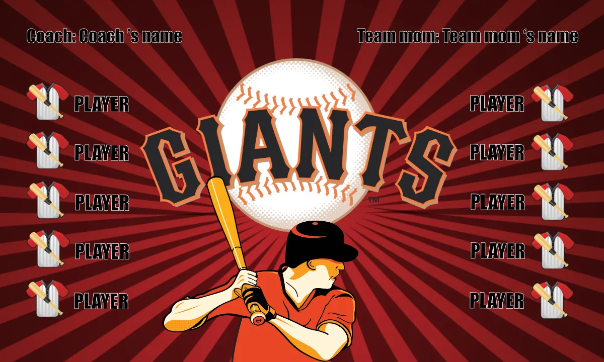 Giants 3 Baseball Banner-baseball-banner-size-images