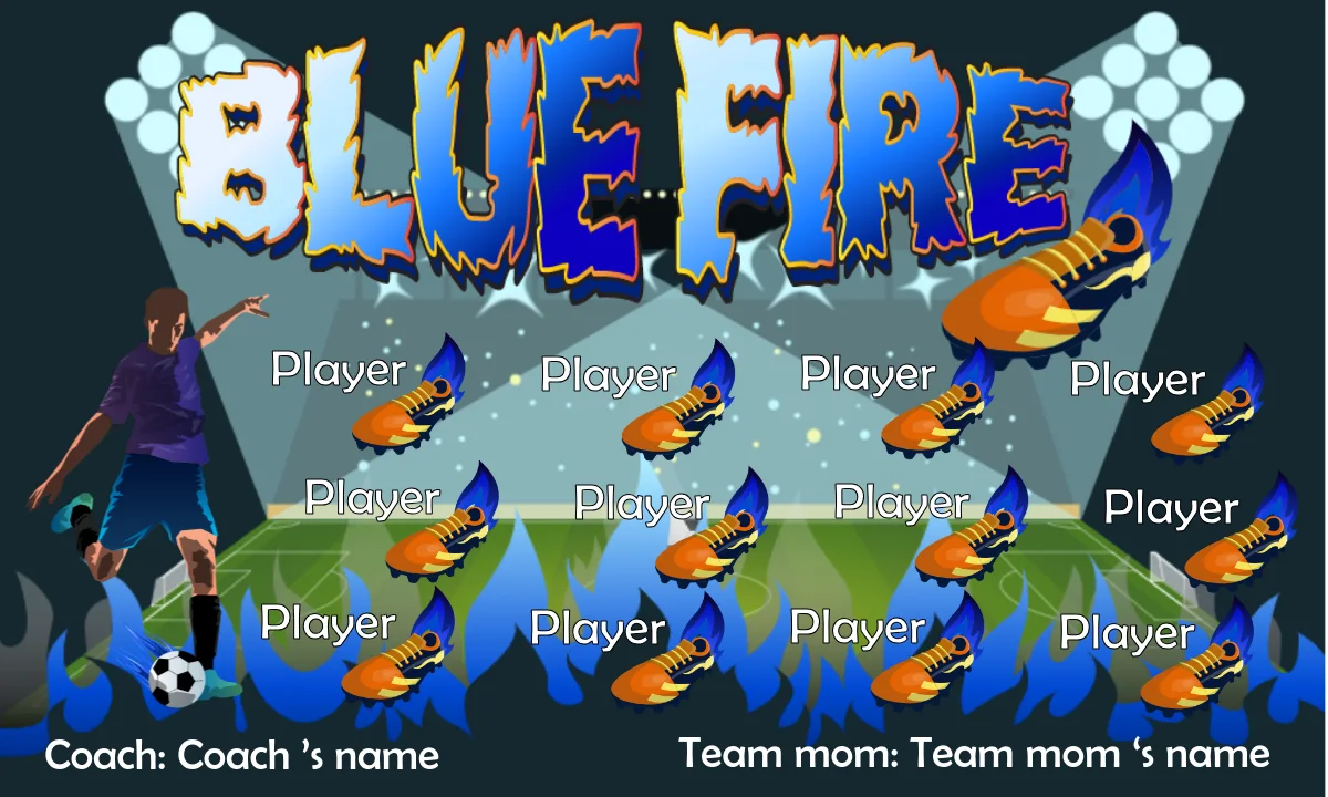 Fire Blue Soccer Banner-soccer-banners-for-sale