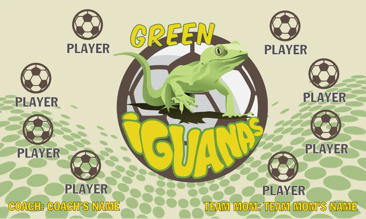 Green Iguanas Soccer Bannersoccer-banner-frame