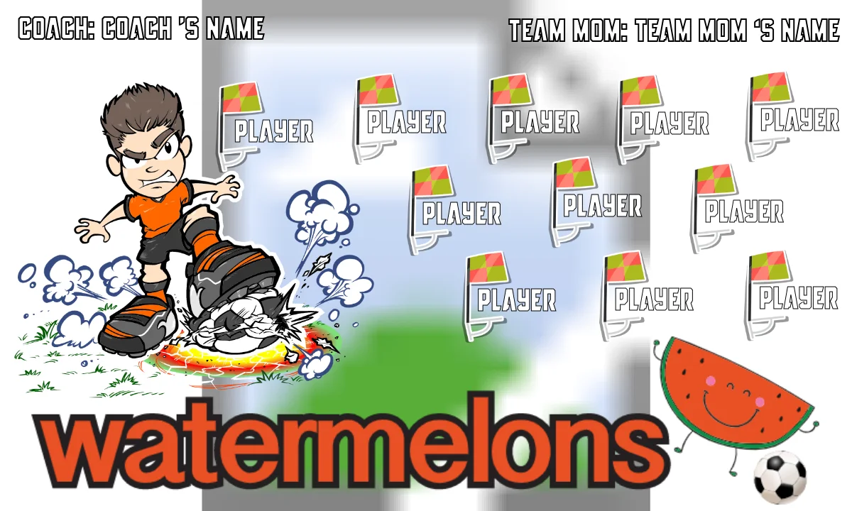 Watermelon Soccer Banner,-soccer-banners-picture