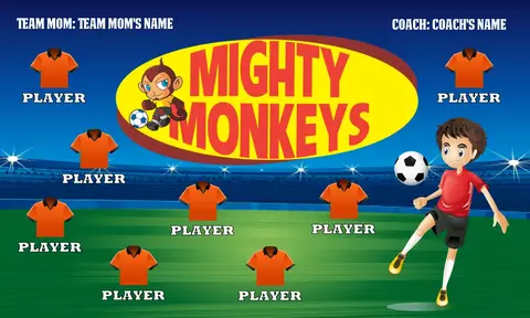 Monkeys Soccer Banner-soccer-banner-templates