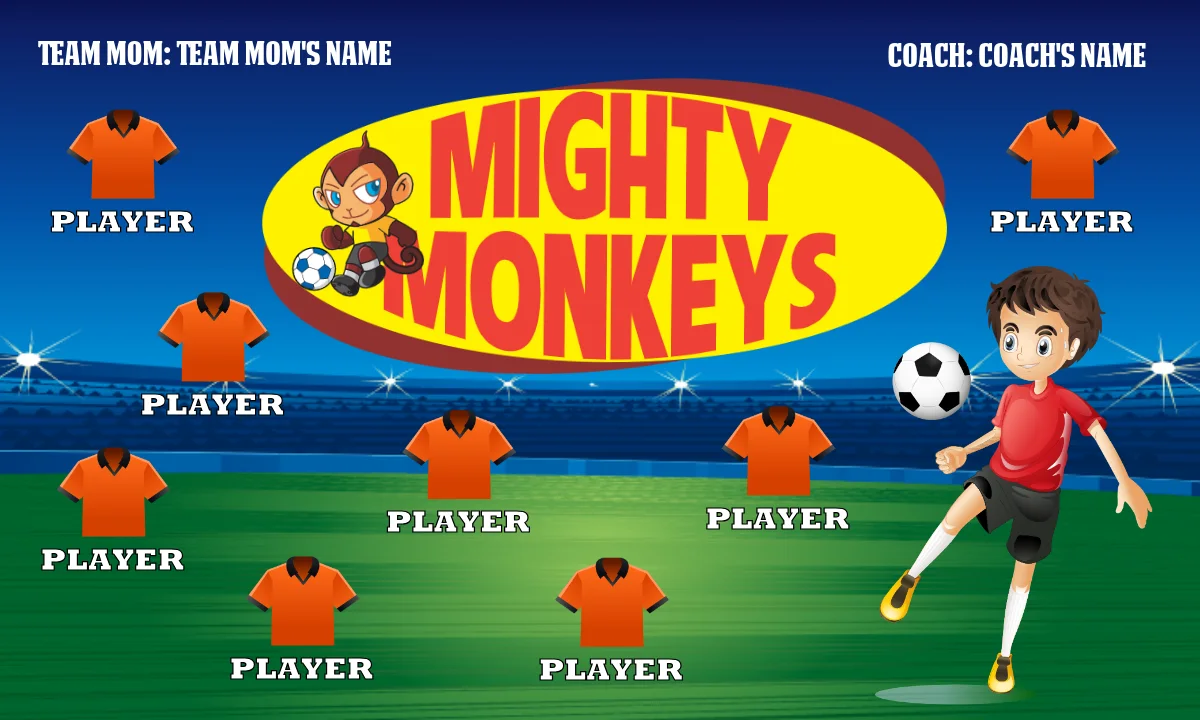 Monkeys Soccer Banner-soccer-banner-templates