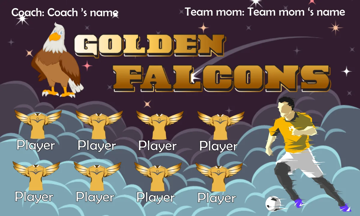 Falcons Golden Soccer Banner-soccer-banner-pole-kit
