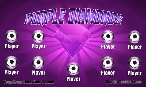 Diamonds Purple Soccer Bannernike-soccer-banner