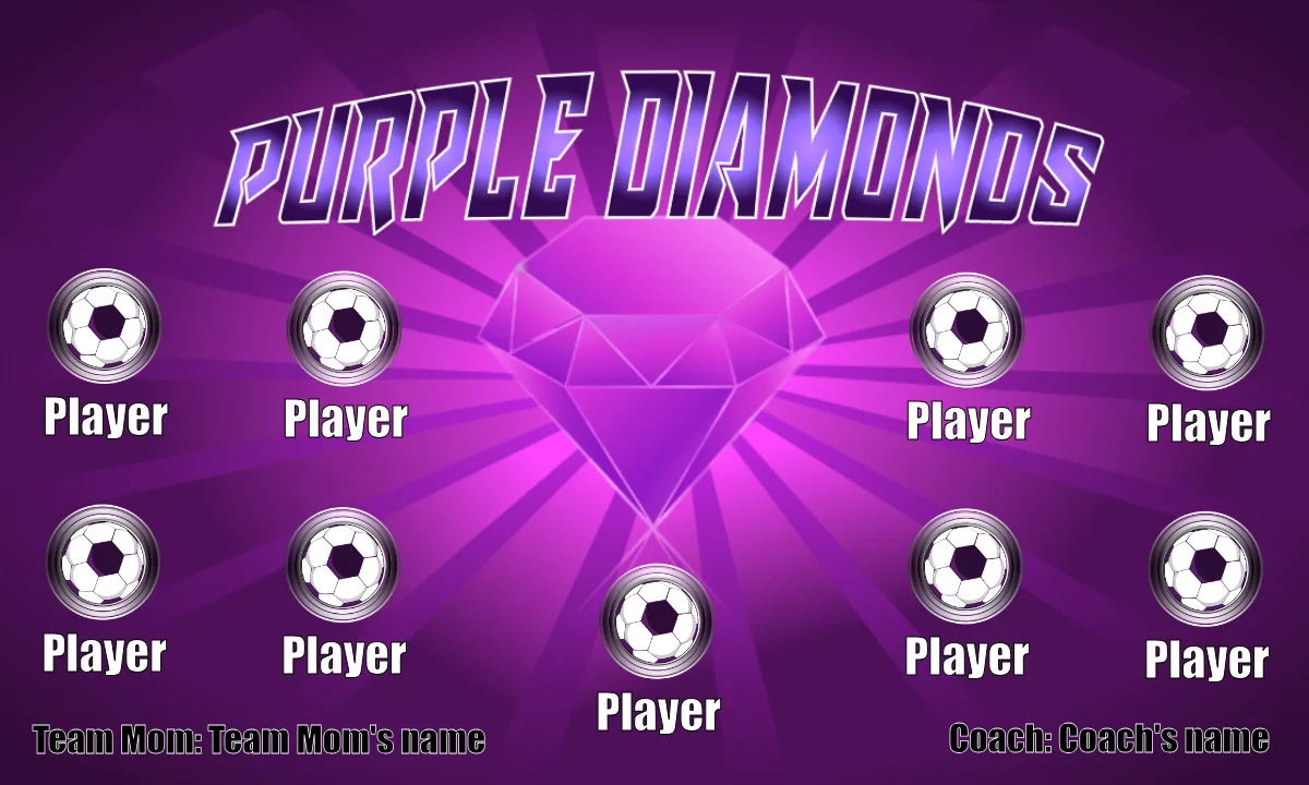 Diamonds Purple Soccer Bannernike-soccer-banner