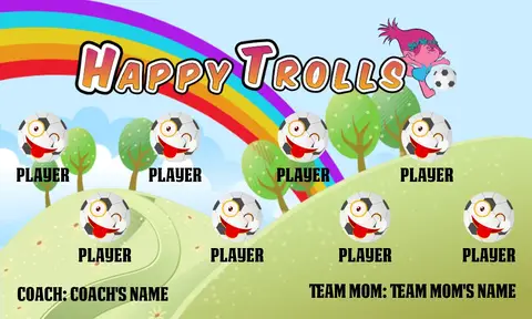 Happy Trolls 1 Soccer Banner