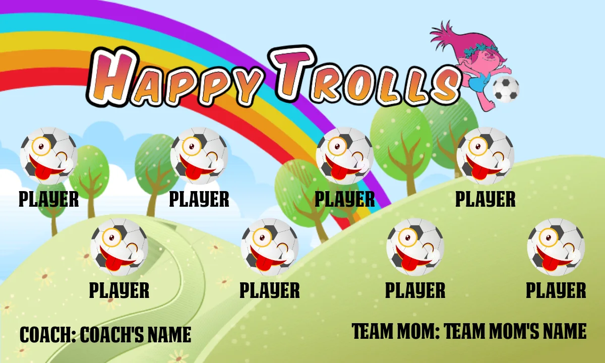 Happy Trolls 1 Soccer Banner