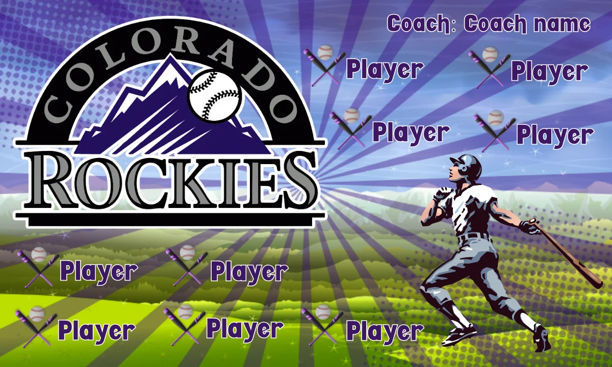 Colorado Rockies 2 Baseball Banner-softball-banner-slogans-picture