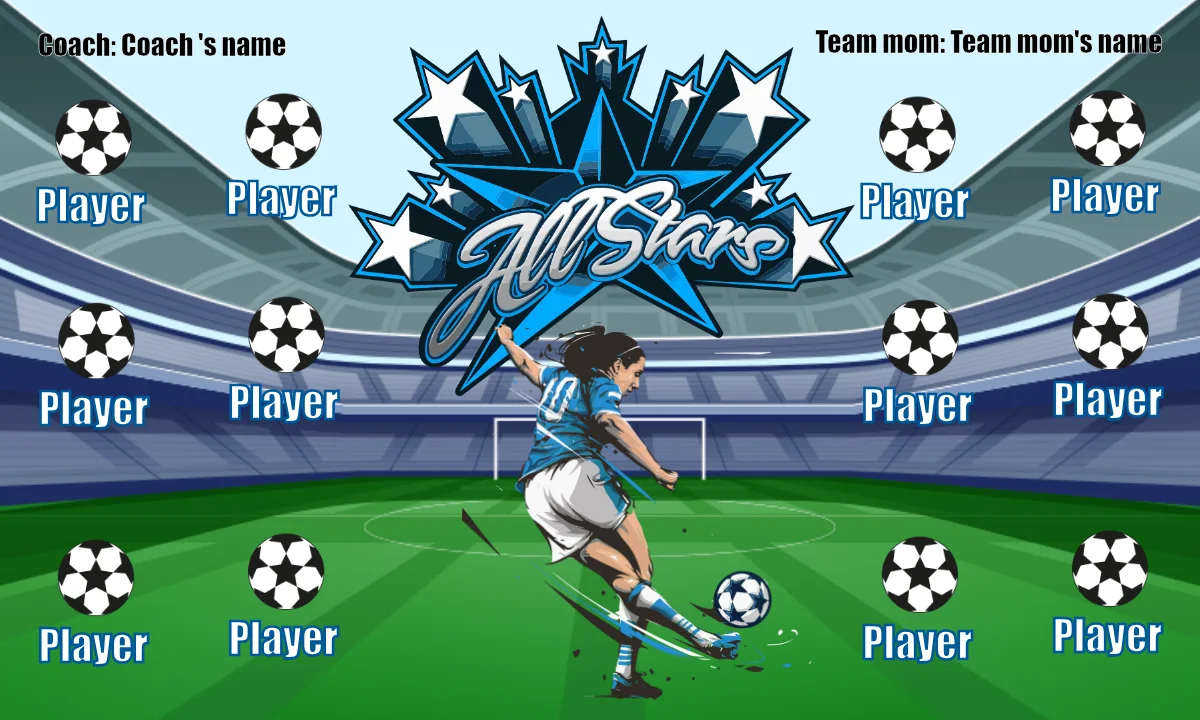 All Stars Soccer Banner-soccer-banner-felt-picture