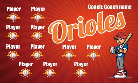 Orioles 3 Baseball Banner-softball-banner-poses-picture
