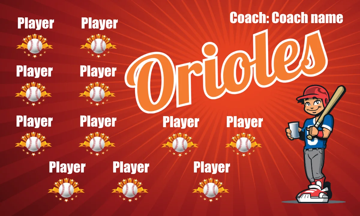 Orioles 3 Baseball Banner-softball-banner-poses-picture