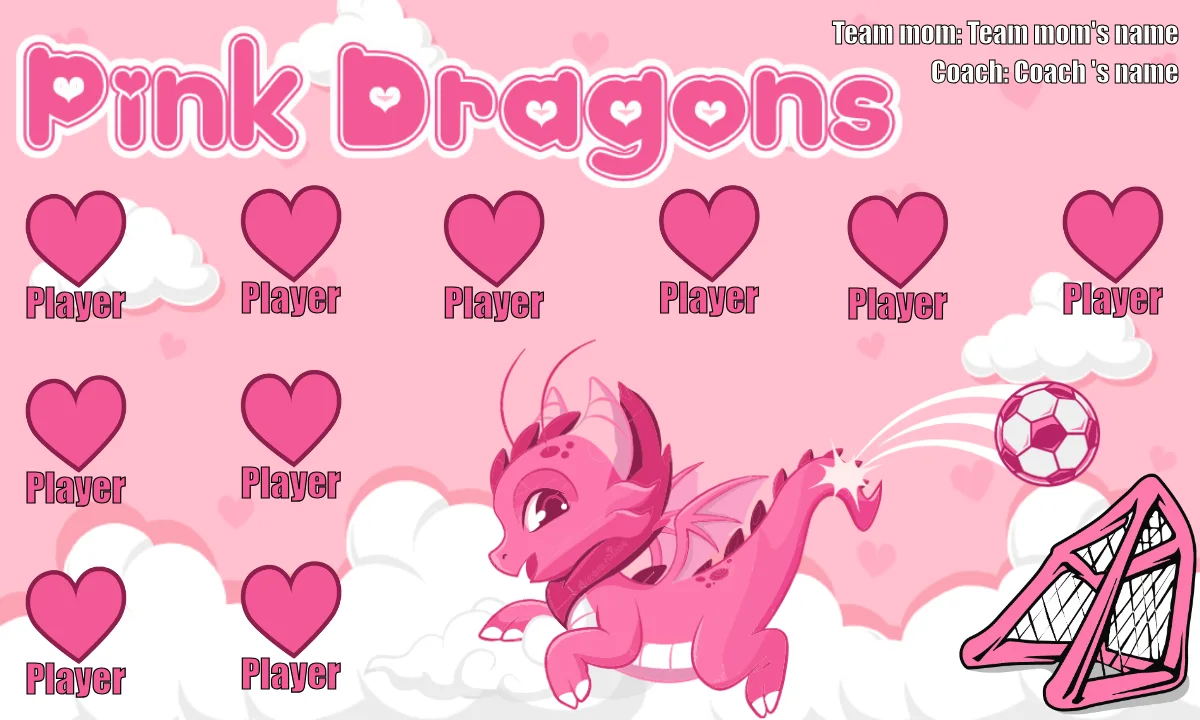 Pink Dragons Soccer Banner-soccer-banner-ideas-picture