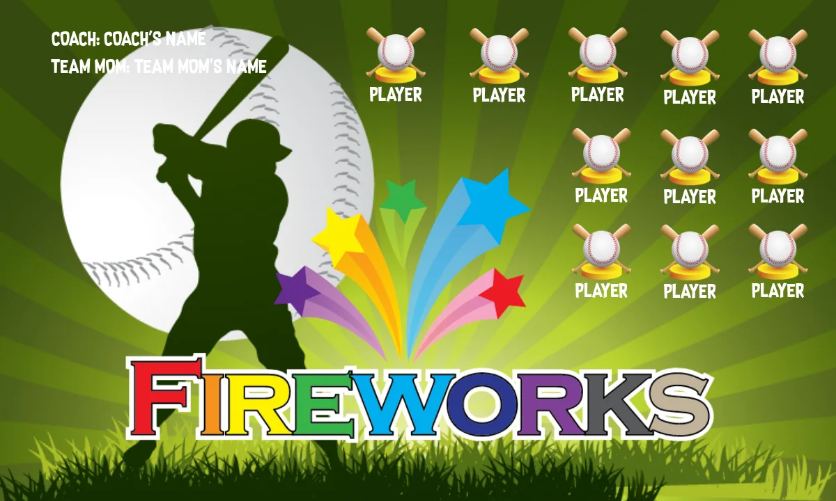 Fireworks 2 Softball Banner-fastpitch-softball-team-banners-picture