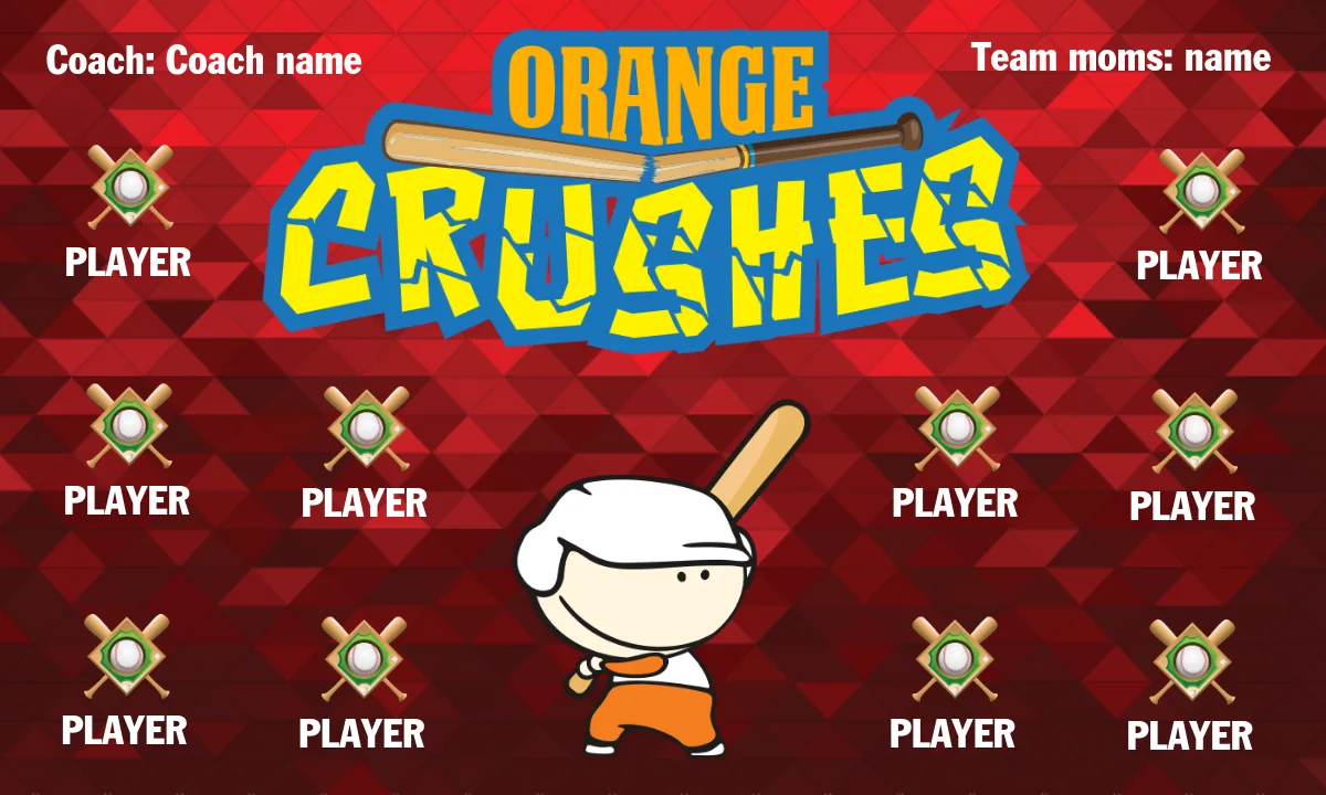 Orange Crush 1 Softball Banner-handmade-softball-banners-picture