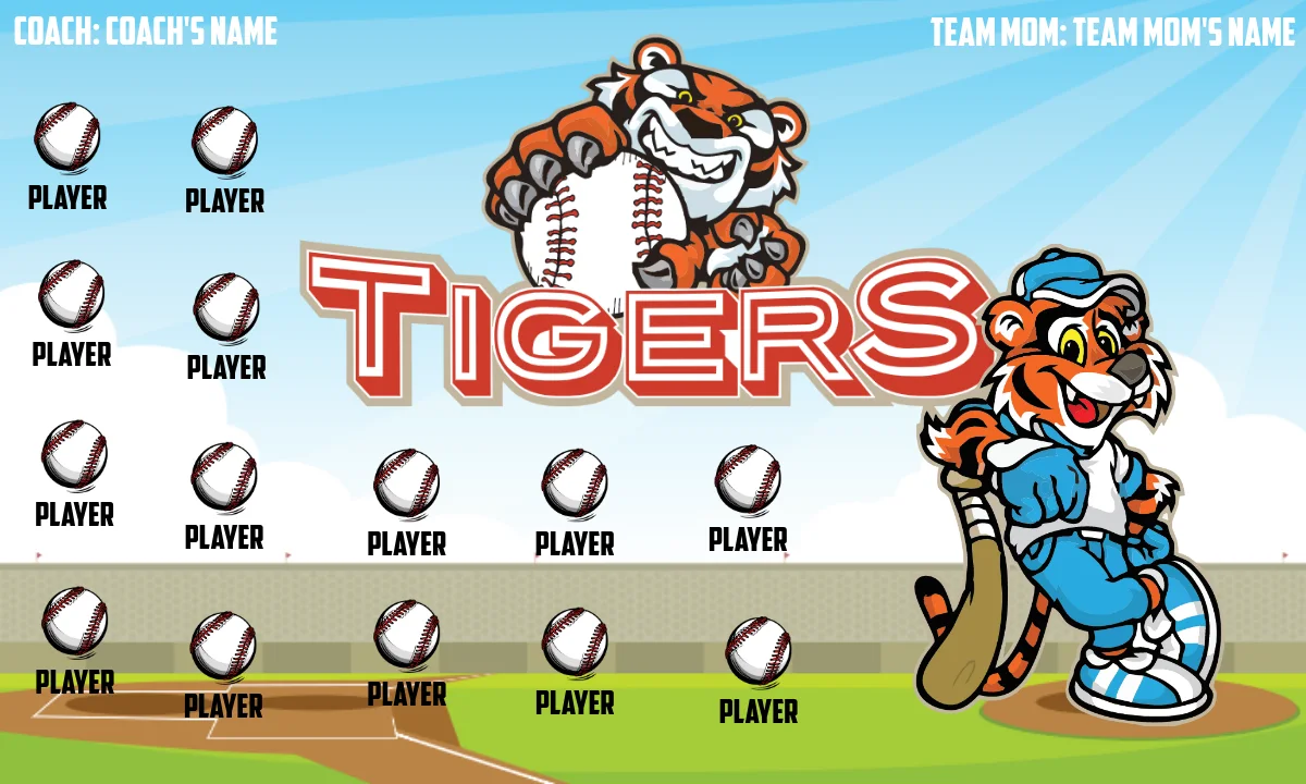 Tiger-blue-cute-hem-softball-banners-pennants-picture