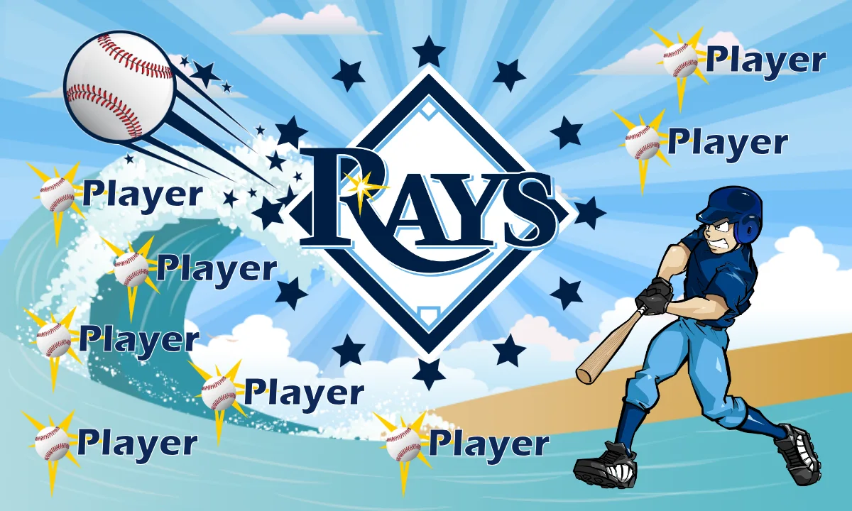 Rays 3 Baseball Banner-softball-player-banners-picture
