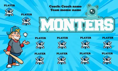 Monsters Softball Banner-cool-softball-banners-picture
