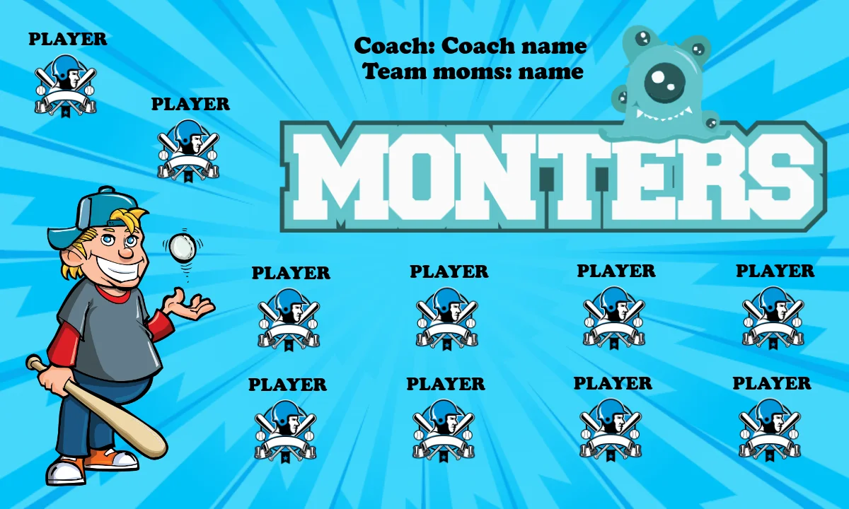 Monsters Softball Banner-cool-softball-banners-picture
