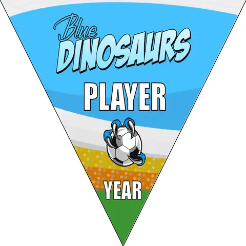 Blue Dinosaurs Soccer banner-soccer-team-banner-picture