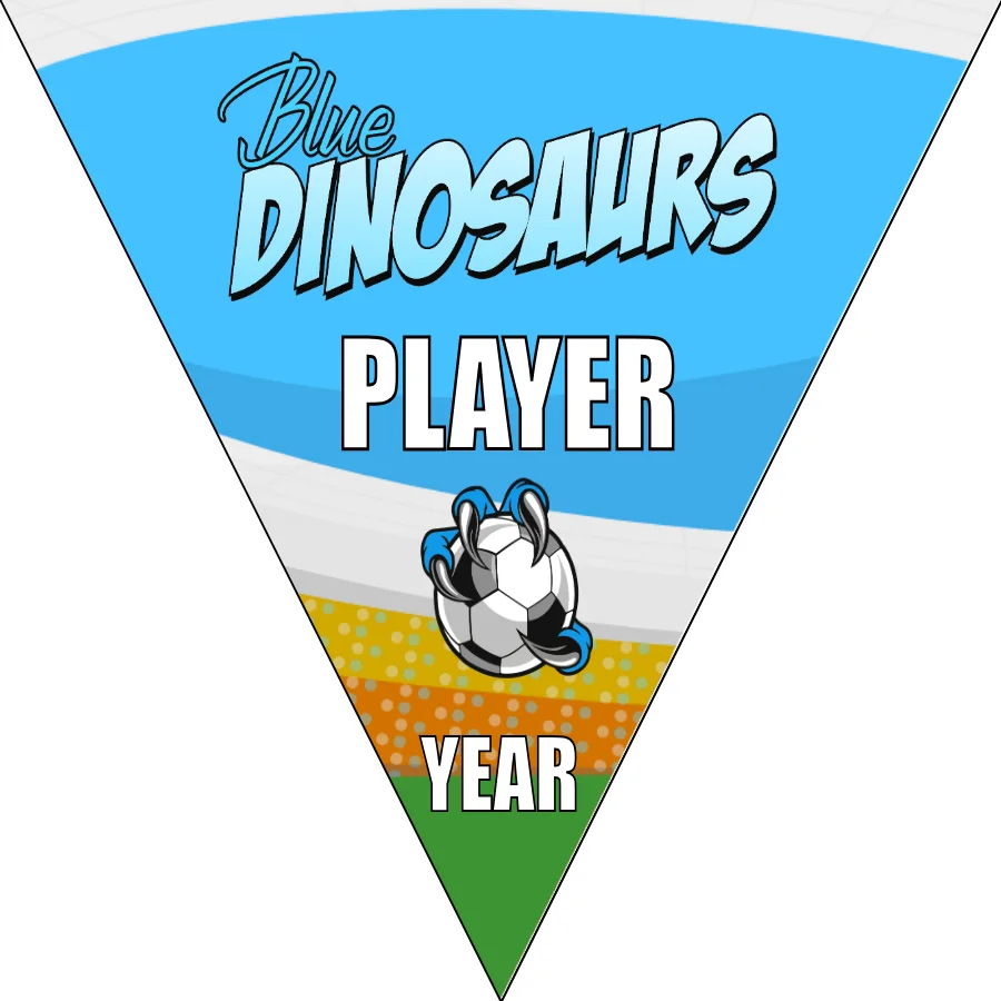 Blue Dinosaurs Soccer banner-soccer-team-banner-picture