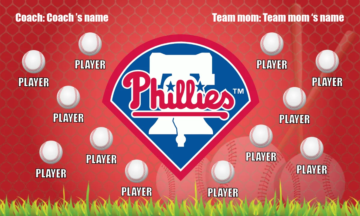Phillies 3 Baseball Banner-baseball-banner-printing-images