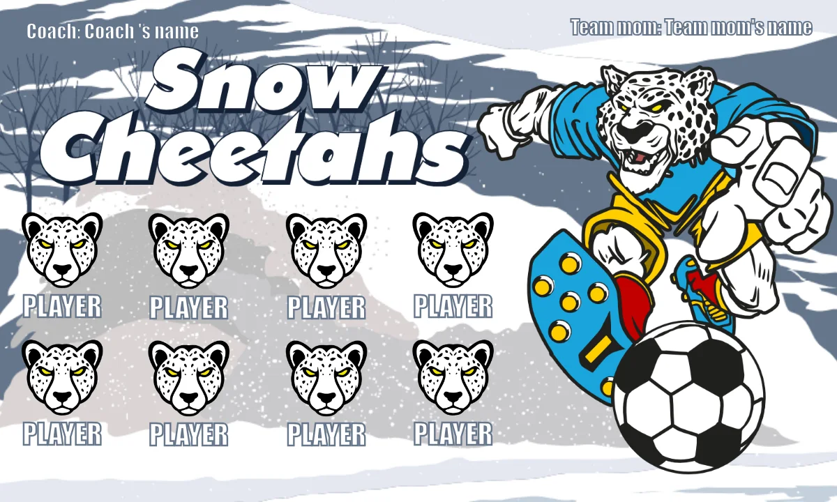 Snow Cheetahs Soccer Banner-soccer-banner-stand-pvc-picture