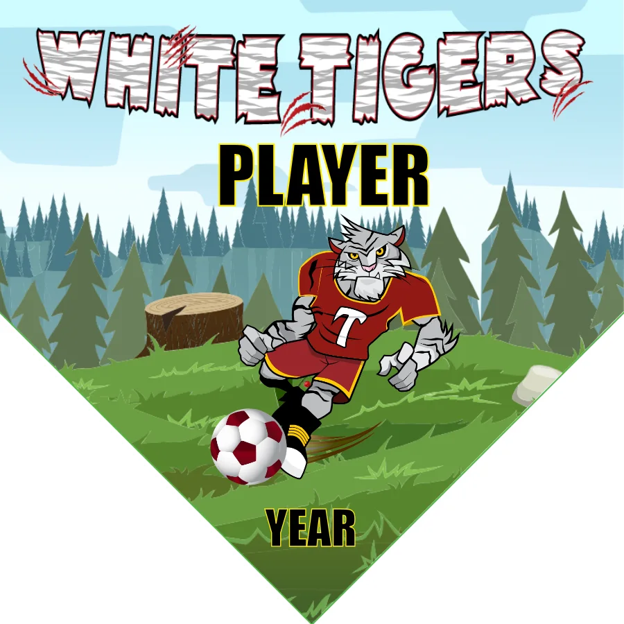 Tigers White Soccer Banner-soccer-team-banner-picture
