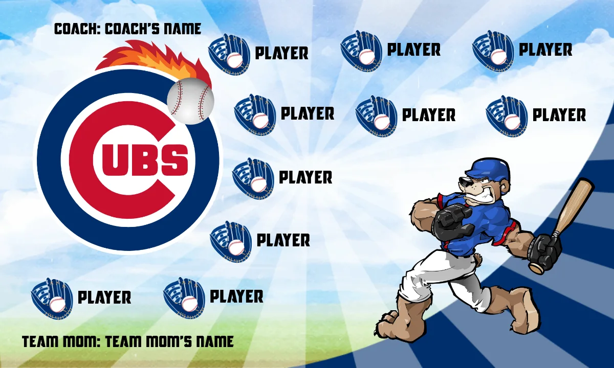 Chicago Cubs 2 Baseball Banner-baseball-banner-vector-images