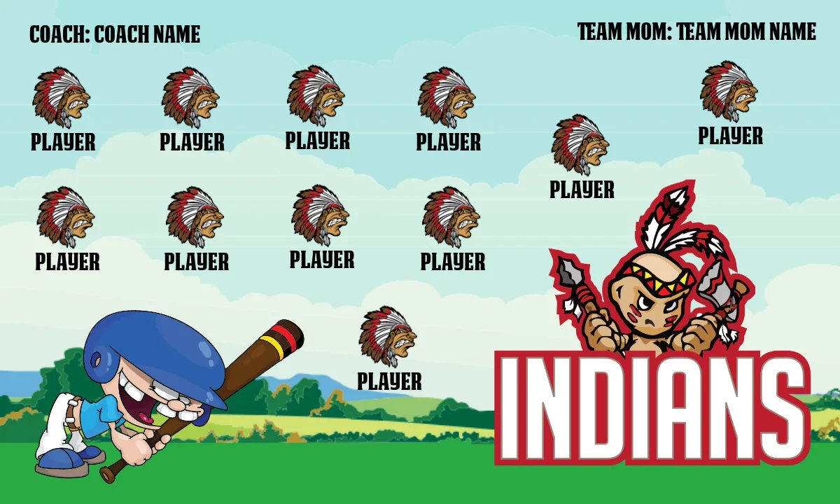 Indians 2 Softball Banner-softball-banner-maker-images