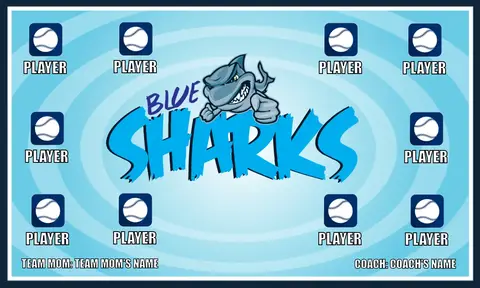 Blue Sharks 6 Softball Banner