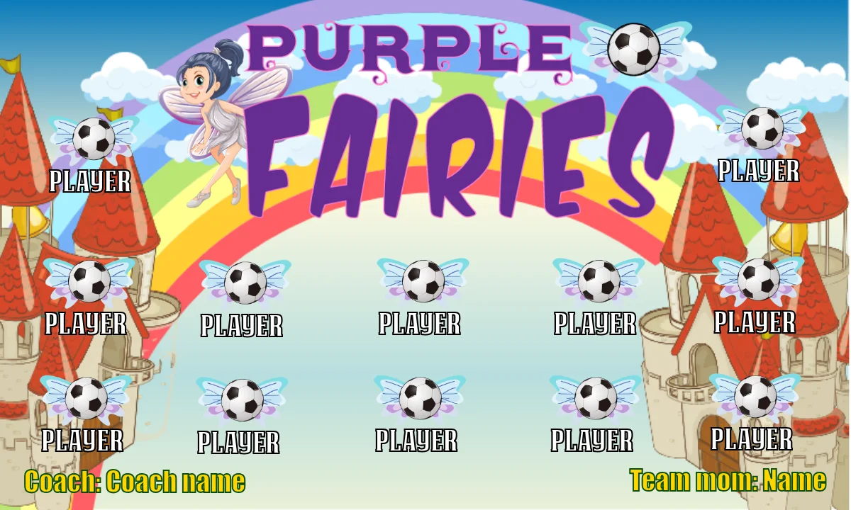 Fairies Purple Soccer Banner-soccer-field-banners