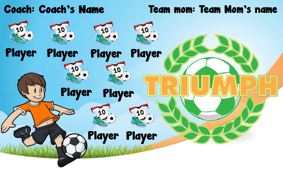 Triumph Soccer Banner, -soccer-birthday-banner-picture