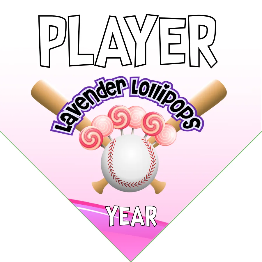 Lavender Lollipops Softball Banner-softball-player-banners-images