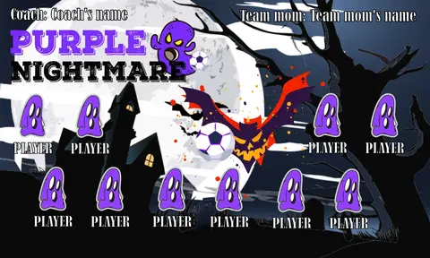 Nightmare Purple Soccer Banner-soccer-banner-and-stand-picture