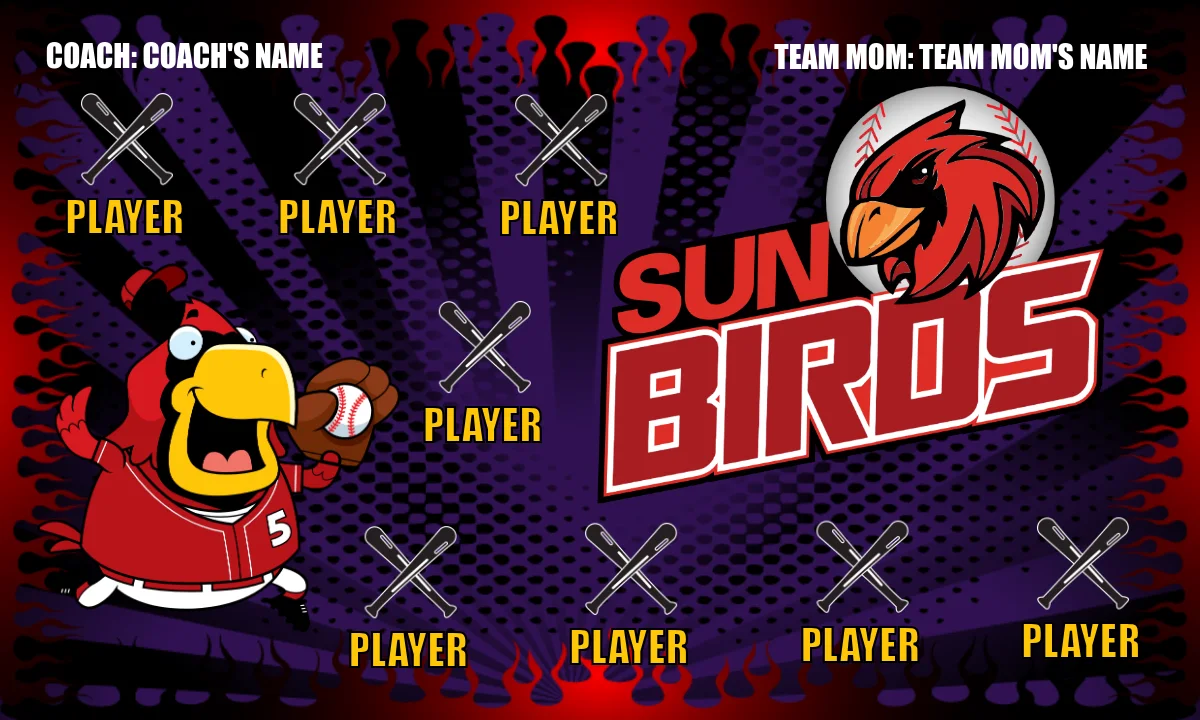 Sun-Birds Softball Banner