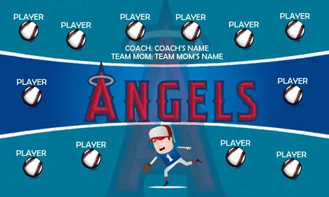 Angels 3 Baseball Banner-baseball-pennant-banner-images