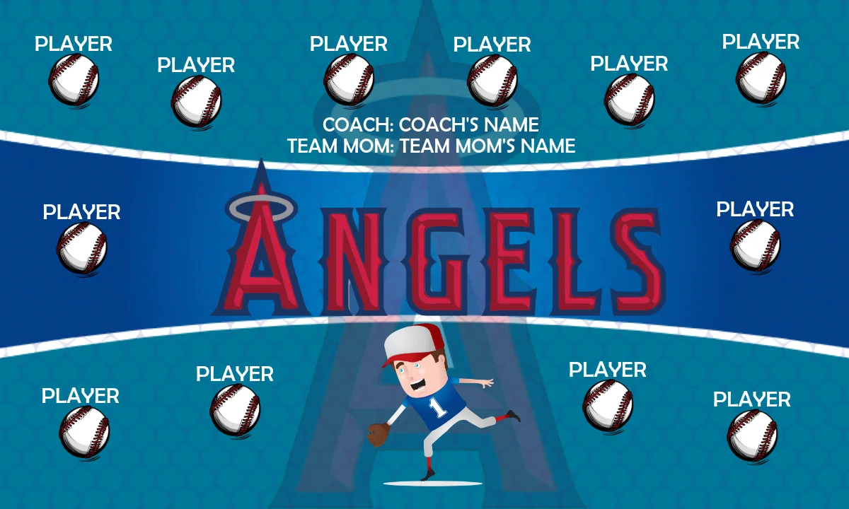 Angels 3 Baseball Banner-baseball-pennant-banner-images