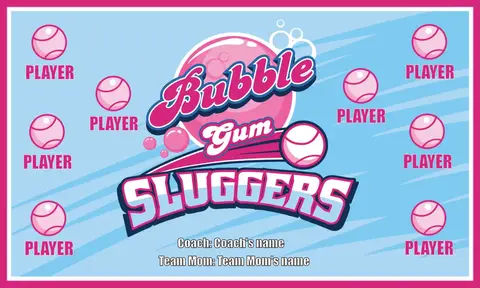 Bubblegum Sluggers Softball Banner