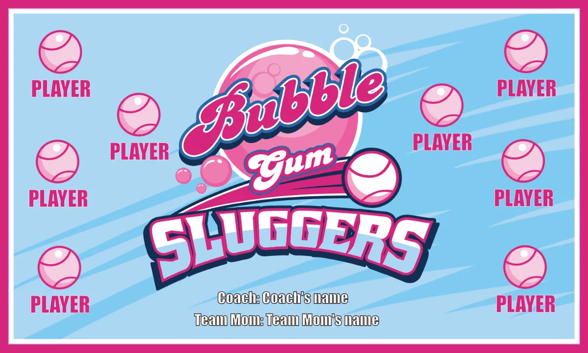 Bubblegum Sluggers Softball Banner